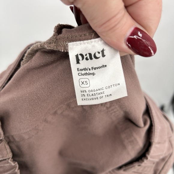 Pact Womens Organic Cotton Pants Size XS Brown Minimalist Casual Granola Girl - Picture 7 of 8
